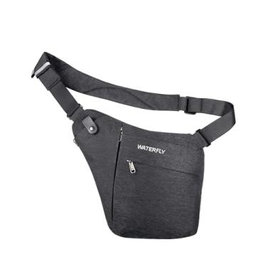 Imagem de WATERFLY Bolsa tiracolo tiracolo para o peito: bolsa transversal slim anti-roubo sobre o ombro mochila lateral furtiva homem mulher, Cinza (tamanho atualizado), One_Size, Moderno/justo