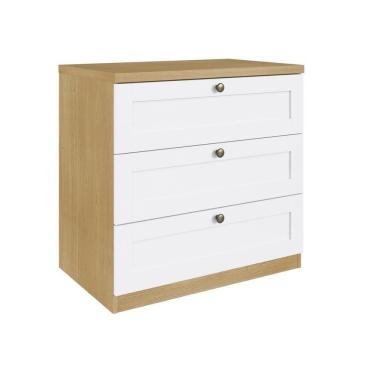 Imagem de Comoda Infinity 3 Gavetas Savana Frente Provencal Branco