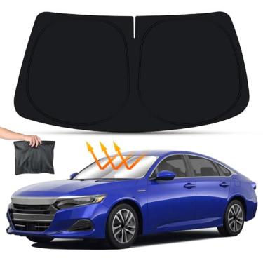 Imagem de LUNQIN Para-sol de carro para Honda Accord 2018 2019 2020 2021 2022 e Accord Hybrid 18-22 acessórios interiores automotivos pára-brisas para-sol protetor de isolamento dobrável protetor reflexivo