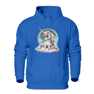 Imagem de Blusa de Frio Feminina Abrigo Moletom Quentinho Estampa Unicornio Confortavel Macia