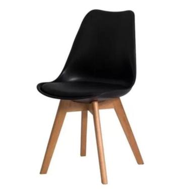 Imagem de Cadeira Para Sala De Estar Saarinen Leda Sked Lena Base Wood Design Preta