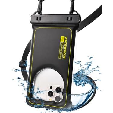 Imagem de Bolsa de telefone à prova d'água flutuante - [bordas macias transparentes 3D] IP68 à prova d'água - iPhone 16/15/14/13 Pro Max Samsung 24/23/22 Ultra Google Up 19.1 cm - Cordão destacável - Frente