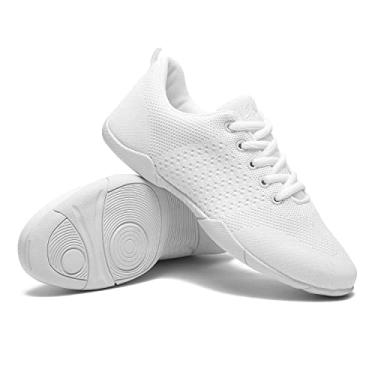Imagem de HWJHMX Cheer Shoes branco tênis feminino líder de torcida jovens meninas treinamento atlético respirável leve competição confortável tamanho, 2306 meninas_tamanho, 3 Big Kid