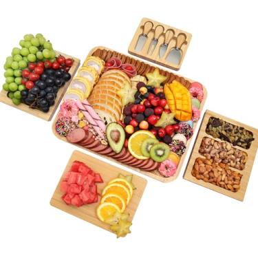 Imagem de Conjunto de tábuas de charcutaria de bambu, exclusivo para casa de mãe, presentes de aquecimento para casa, presentes de casamento para casais, presente de chá de panela