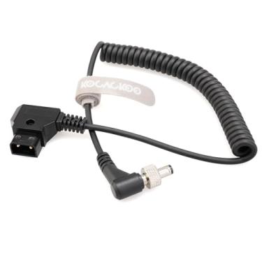 Imagem de KOCACKOO D-Tap(P-Tap) to DC 5.5 * 2.5mm Locking Right Angle Male Coiled Power Cable for Double-Sided NP-F Dummy Battery and Video Devices PIX-E7 PIX-E5 7 Atomos/Ikan/Sony/DJI Monitor.