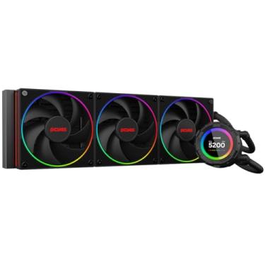 Imagem de WATER COOLER PCYES VISION 360MM BLACK VULCAN - TELA LCD 2,1" - VS360BV