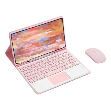 Imagem de Teclado Para Samsung Tab S7 Plus/S7 fe/S8 Plus-12.4in.com Capas+Mouse (Rosa, Teclado de toque)