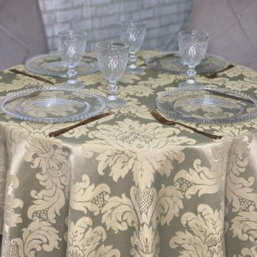 Imagem de Toalha de Mesa Jacquard Redonda para Festas Buffet Eventos - MUMUDECOR