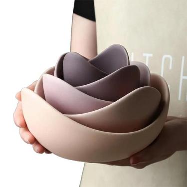 Imagem de Conjunto Tigelas Bowls Cerâmica Vitrificada Decorativo FLOR DE LOTUS L