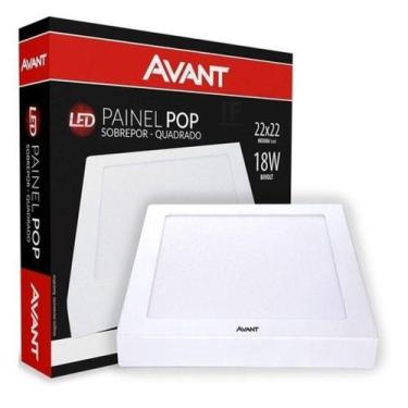 Imagem de Plafon Led Quadrado 22x22 Sobrepor Painel 18w 3000k Avant