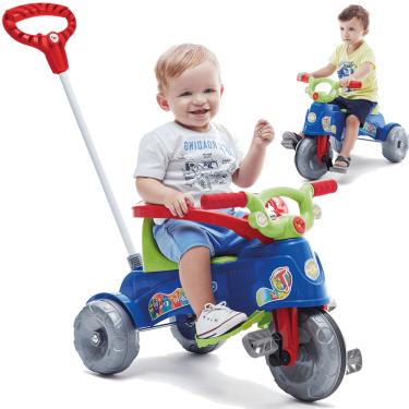 Imagem de Carrinho de Passeio e Pedal para Bebe Calesita Tatetico Azul