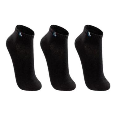 Imagem de Kit 3 Pares Meias Cano Curto Masculina Unissex Lupo Algodão 3225, Pret