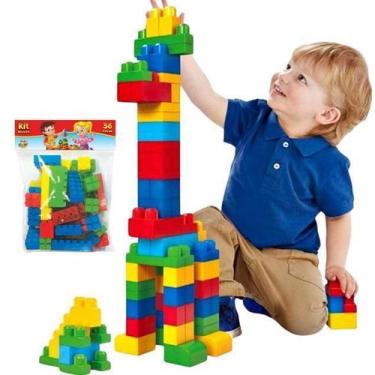 Imagem de Brinquedo Blocos De Montar 36Peças Grandes Infantil Criança - Ggb