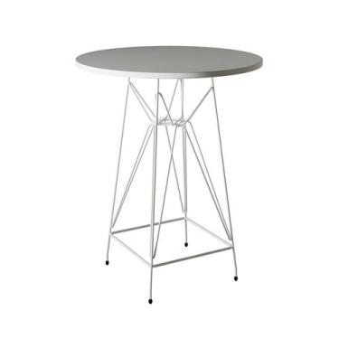Imagem de Mesa Bistrô Alta Eames 60cm Branca Base Ferro Branco - Up Home, BRANCO