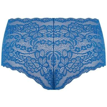 Imagem de Calcinha Caleçon Rendado Trifil Q05465., G, Azul pacífico