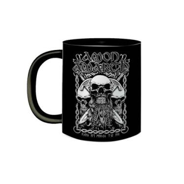 Imagem de Caneca de Porcelana Preta Banda Amon Amarth Viking Metal - VilelaGG