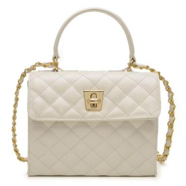 Imagem de Bolsa Feminina Mão Transversal Napa Floater Giulia - Miah Flor, Off wh