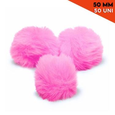 Imagem de Pompom - Pelúcia 50 Mm - 50 Unidades - Rosa Chiclete - Nº: 140- Nybc