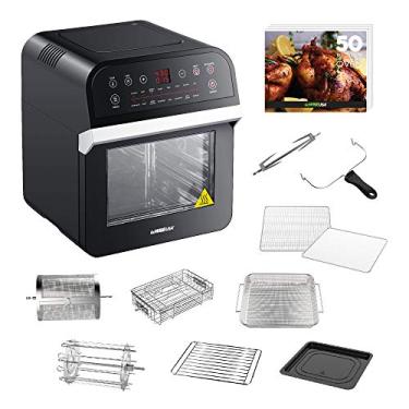 Imagem de GoWISE USA GW44800-O Deluxe 12,7 Quarts 15 em 1 Forno Elétrico Air Fryer com Assador e Desidratador + 50 Receitas QT, Preto/Prata