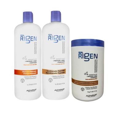 Imagem de Kit Shampoo + Condicionador + Mascara Alfaparf Milano Real Rigen 1L