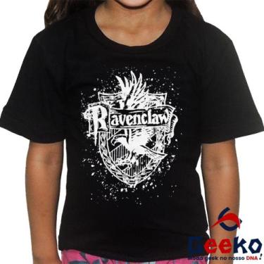 Imagem de Camiseta Infantil Corvinal 100% Algodão Harry Potter Hogwarts Ravencla