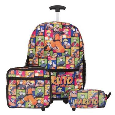 Imagem de Kit Bolsa Mochila Escolar Naruto Uzumaki Carrinho Barata - TOYS 2U