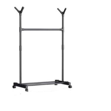 Imagem de Arara de Aço Inox Para Roupas de 2 andares com Sapateira - D&D Commerc