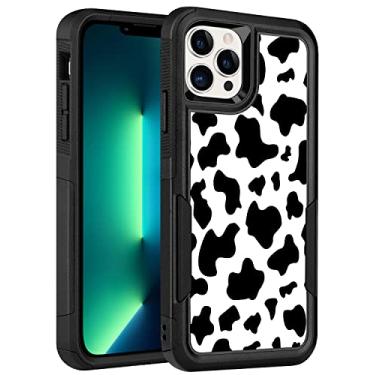 Imagem de LOQUPE Capa projetada para iPhone 13 pro max, resistente, resistente, leve, fina, à prova de choque, capa protetora para iPhone 13 pro max de 6,7 polegadas, meninas, estampa de vaca