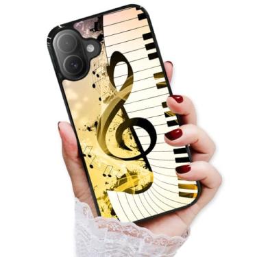 Imagem de AjourTek Capa traseira macia protetora durável para iPhone 16 Plus, HOT12221 Teclado com sinal musical 12221