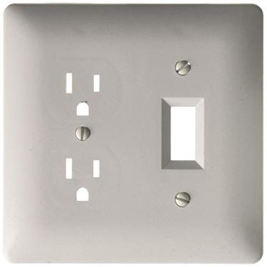 Imagem de TayMac MW2400W Masque Series Placa de parede não metálica, um duplex, um interruptor, duas entradas, branco texturizado