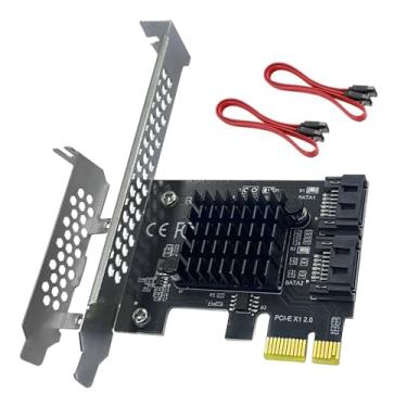 Imagem de Placa de expansão PCI-E para Sata3.0 para PCI-Express (1X 4X 8X 16X) Slot, 2 portas SATA III 6Gbps Max Speed Controller Cards Suporte SSD e HDD (Plug and Play on) para Windows, Mac OS, Linux, Vista