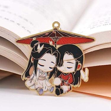 Imagem de Marcador de livro de anime Mo Dao Zu Shi Grandmaster of Demonic Cultivation Wei Wuxian Metal oco Marcador de página vintage pingente de borla Marcador de página