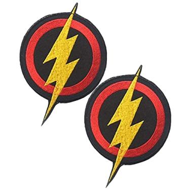 Imagem de Heiorpai 2 peças de aplique decorativo tático de fios de super-herói, bordado, fixadores decorativos de gancho e laço