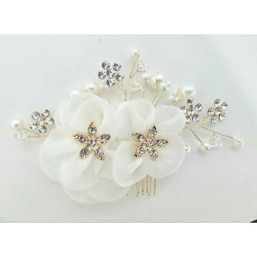 Imagem de Arranjo Tiara Grinalda Acessório de Cabelo Noiva Daminha - LM, Dourado