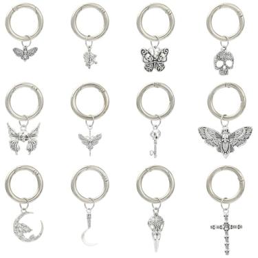 Imagem de LiQunSweet Estilos mistos gótico animal tema inseto liga pingente de sapato pingente esqueleto caveira com anéis de portão de mola para joias DIY artesanato chaveiro bota decoração bolsa, Sem Pedra