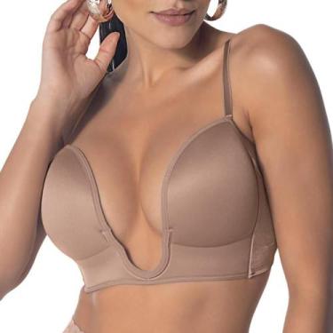 Imagem de Sutiã Decote Profundo DeMillus 63022 Sem Aro, 44, Bege rosado