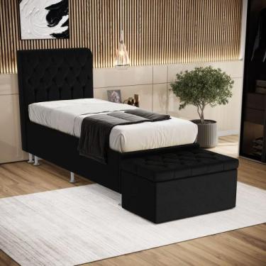 Imagem de Kit Cabeceira Bellatrix 90 e Calçadeira Sagitarius Couro Aradecor, Pre