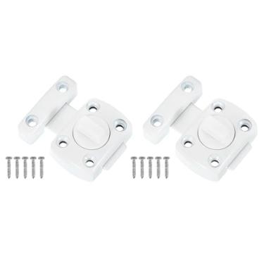 Imagem de PATIKIL Trava de parafuso giratório, pacote com 2 travas de portão de liga de zinco, trava de segurança para porta de segurança, trava deslizante para animais de estimação, com parafusos para móveis