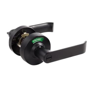 Imagem de Fechadura de privacidade com indicador grande para uso no banheiro e vagas, alavanca compatível com ADA, nível comercial, perfeita para restaurações de apartamento profissional de escritório Airbnb Warehouse (preto fosco)