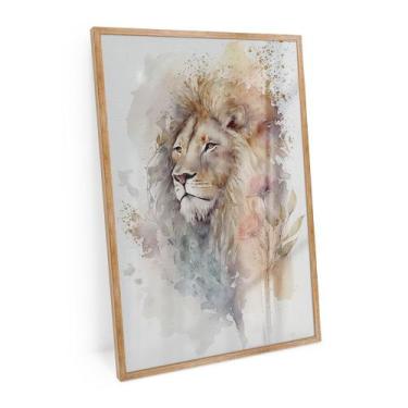Imagem de Quadro Leão De Tinta Grande Moderno Grande 120x80 Cm Bimper - Bimper Q