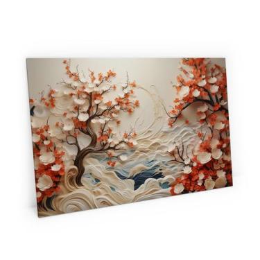 Imagem de Quadro Landscape Mar Arvores 3D 150x100 cm Grande Para Hall Moderno - 