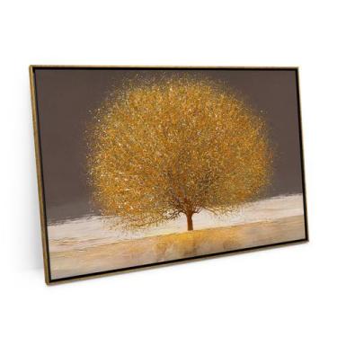 Imagem de Quadro Horizontal Árvore Dourada Da Vida 60x40 Cm Para Sala - Bimper Q