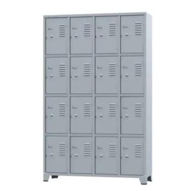 Imagem de Armário Locker para Vestiário 16 portas Pequenas Cinza - AMAPÁ