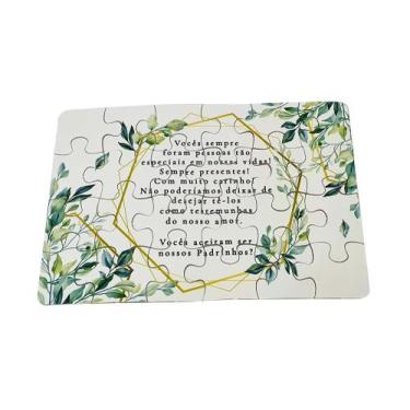 Imagem de Quebra-cabeça Presente Convite Floral Padrinhos Casamento - GMH