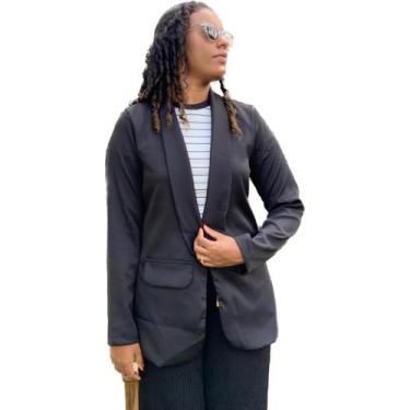 Imagem de Blazer Feminina Alfaiataria casaquinho Social manga Longo tecido polié