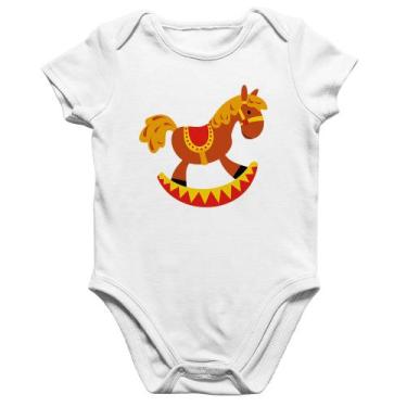 Imagem de Body Bebê Algodão Cavalo Balanço - Foca na Moda, Branco, G