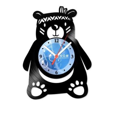 Imagem de Relógio De Parede Disco Vinil Infantil - Ursinho Índio - VIN-015 - Mod