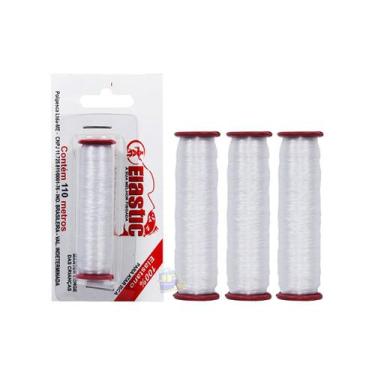 Imagem de Kit 3UN Linha Elástica p/ Amarrar Isca Elastic 100% Elastano Transpare