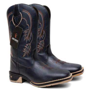Imagem de Bota Texana John Denver em Couro Preto e Cano Marinho Solado Jump Ref.