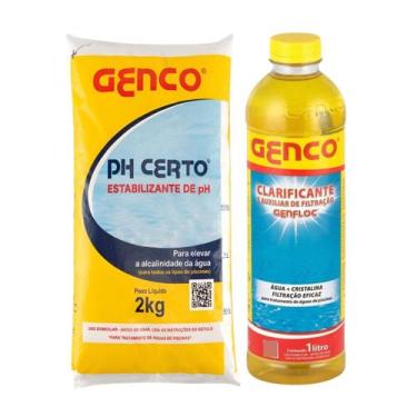 Imagem de Kit PH Certo Estabilizador 2kg E Genfloc Clarifica 1L Genco